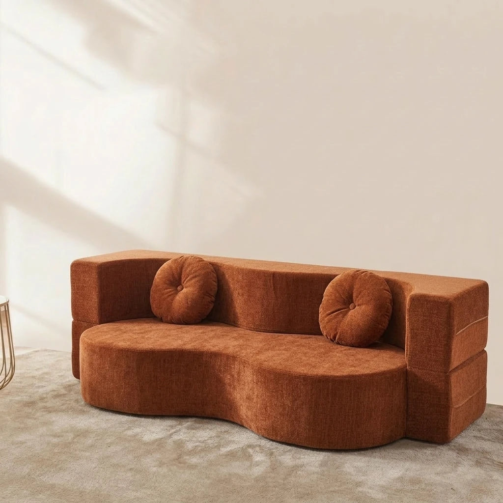 Living Room Compressed Sofa Bed, Memory Foam Modular Couch, Space Saving Modern Furniture Set
