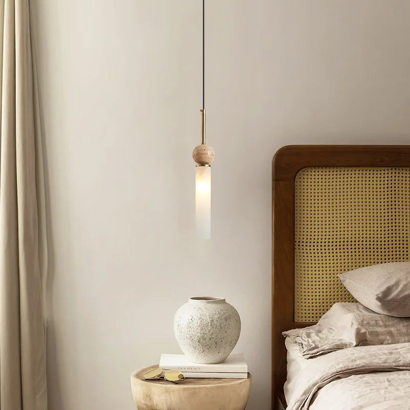 Nordic modern home  living room  LED chandelier  bar counter  bedroom  homestay  balcony  simple yellow cave stone chandelier