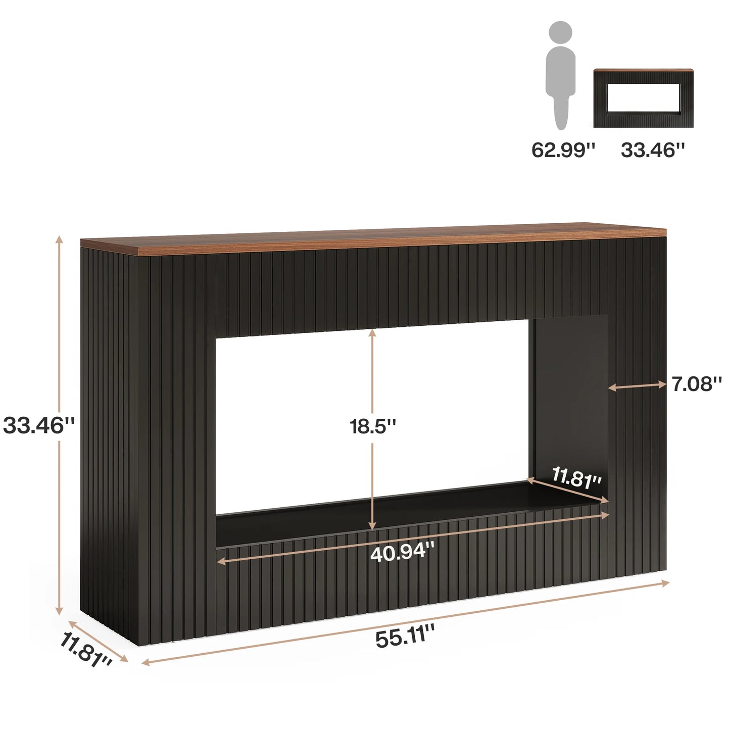 Tribesigns Console Table, 55-Inch Wood Entryway Table with Storage, Narrow Long Sofa Table Behind Couch Table for Living Room