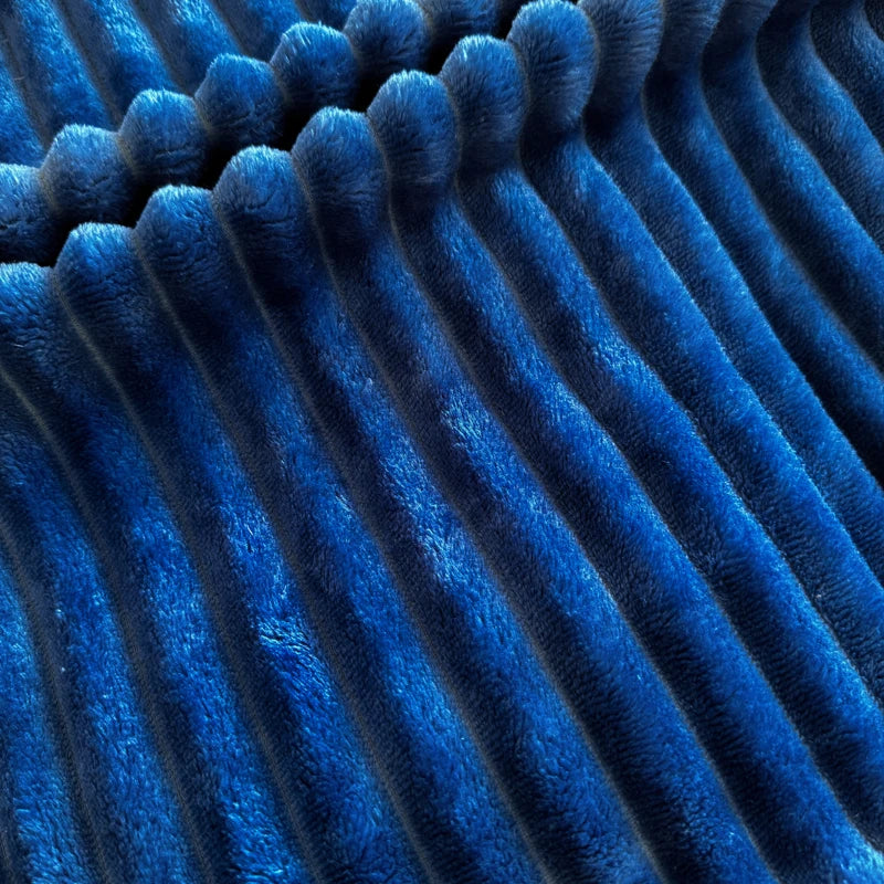 1 blue striped blanket - thickened blanket, modern and simple design, four seasons office nap blanket, suitable for bed or sofa.