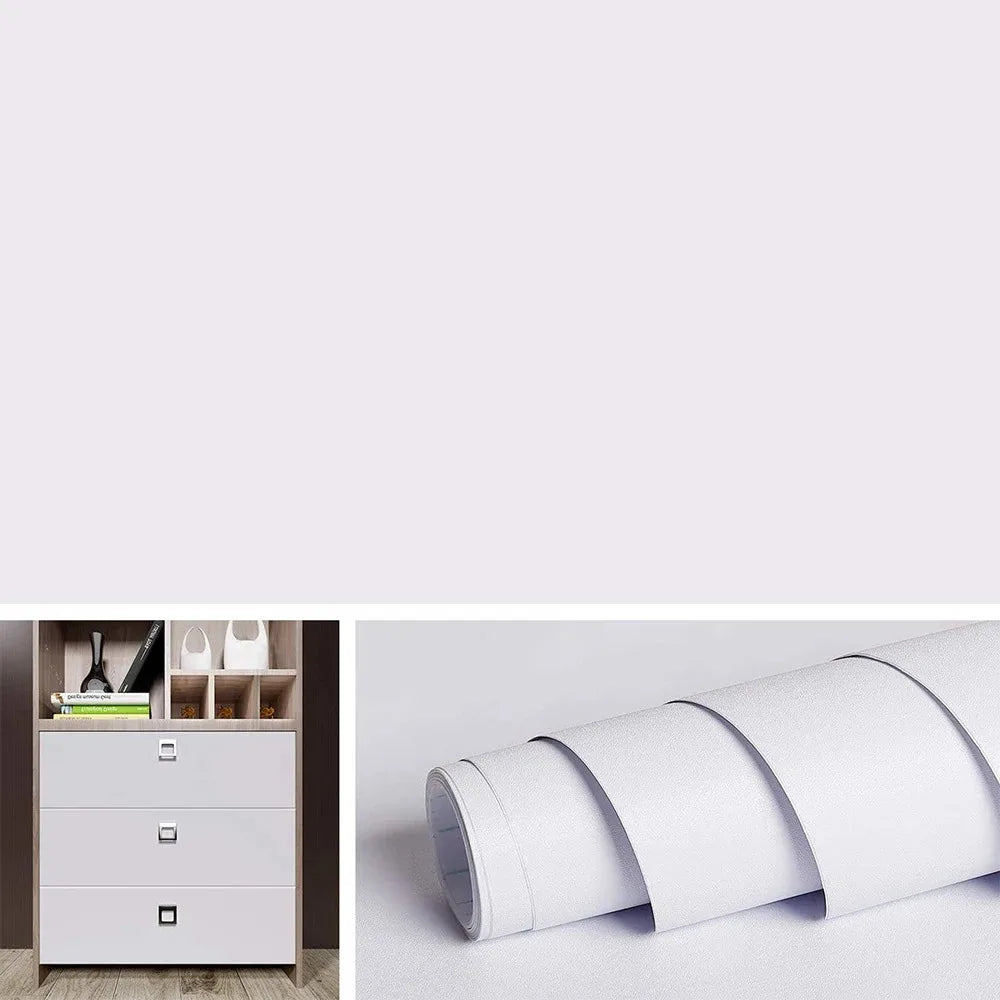 Matte White Peel and Stick Wallpaper, Waterproof, Contact Paper Self-Adhesive, Removable Wall Sticker, for Kitchen Countertop