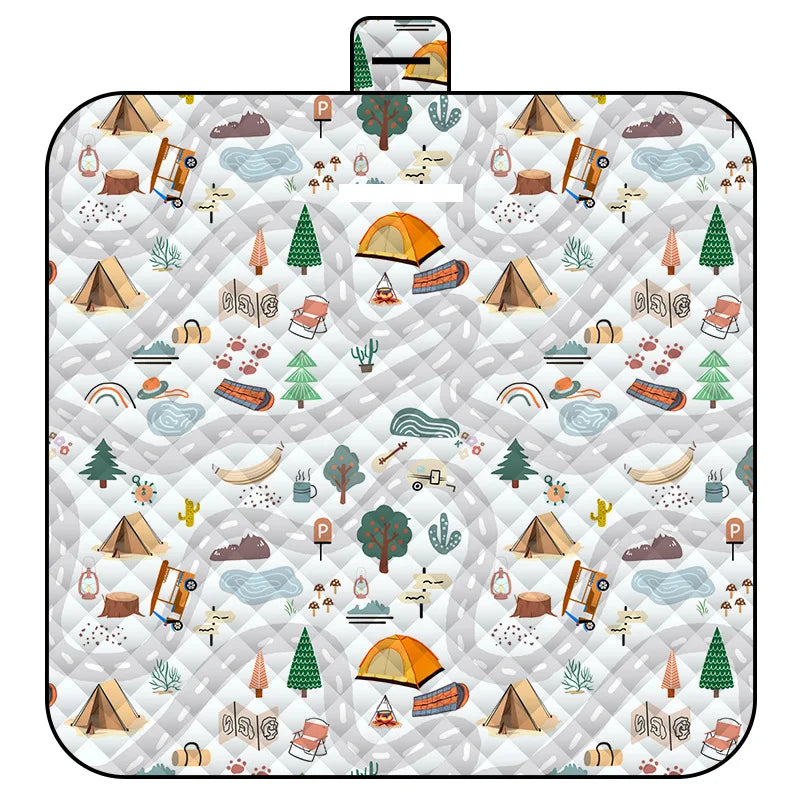 Outdoor Picnic Mat Foldable Large Thickened Waterproof Camping Grass Land Mat Moisture-proof Portable Ground Rug Picnic Cloth