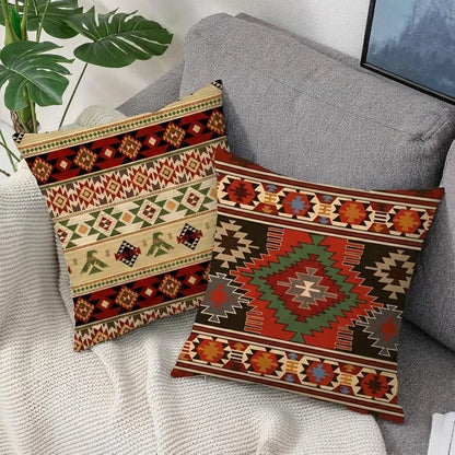 4Pcs Linen Throw Pillow Covers 45x45cm Decorative Cushion Cases for Sofa Bedroom Living Room Home Decor Zippered Pillowcases
