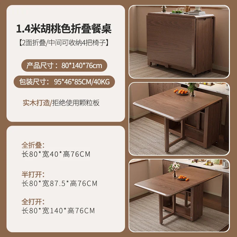 Rustic Dark Dining Tables Folding Nordic Modern Multifunctional Dining Tables Elegant Vintage Table A Manger Pliante Furnitures