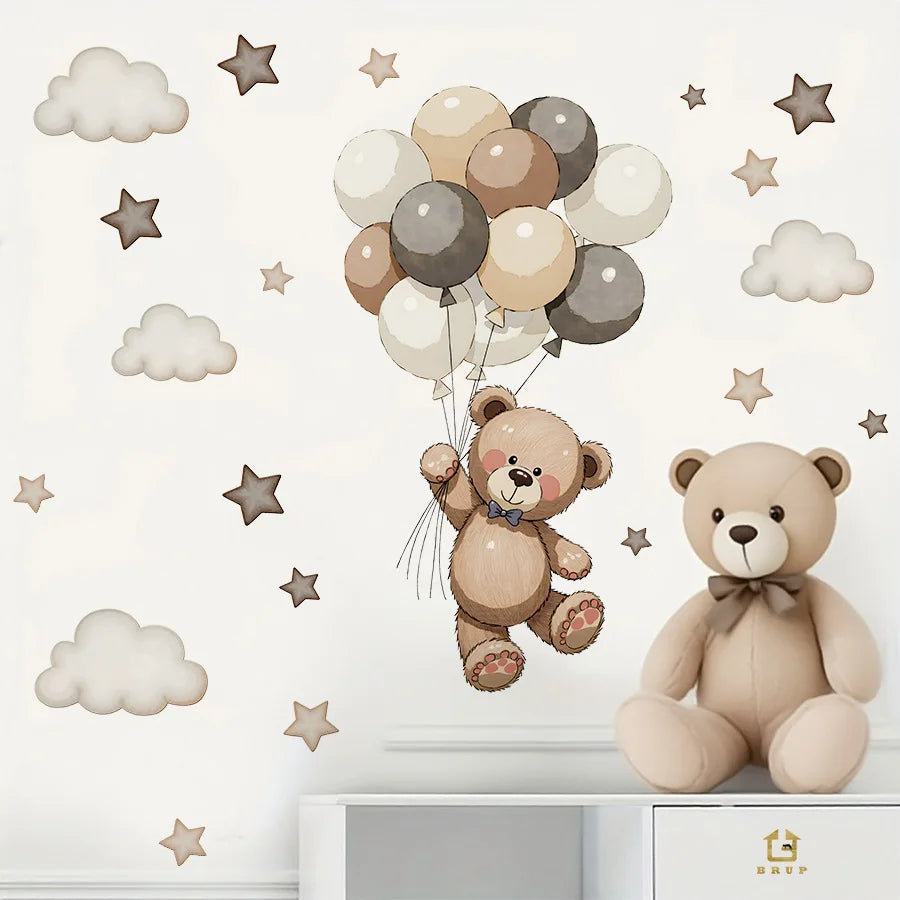 Forest Animals Rainbow Wall Stickers for Kids Rooms Children Boys Girls Baby Room Decoration Nursery Wallpaper Giraffe Elephant