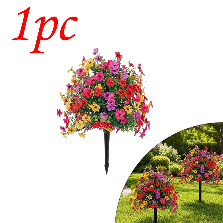 3/1pc Rural Style Artificial Ball Plant and Ground Plug Realistic Fake Flower for Indoor Outdoor Wedding Garden Grave Decoration