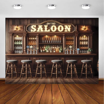 Background of Western Cowboy Bar - Vintage Whiskey and Wine Theme, Wallpaper for Nightclubs, Bars, and Parties