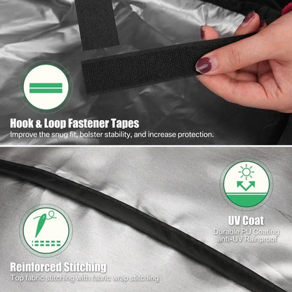 Waterproof Grill BBQ Cover Heavy Duty Barbecue Cover Weather UV & Fade Resistant with Adjustable Straps Gas Grill Cover