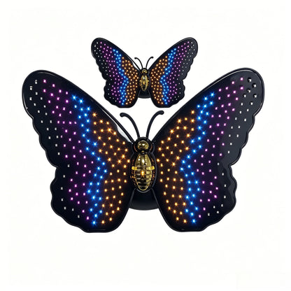 Outdoor Solar Butterfly Lamp 210 LEDs Hanging Wall Fence Art Decoration Solar Landscape Light for Garden Yard Patio Porch