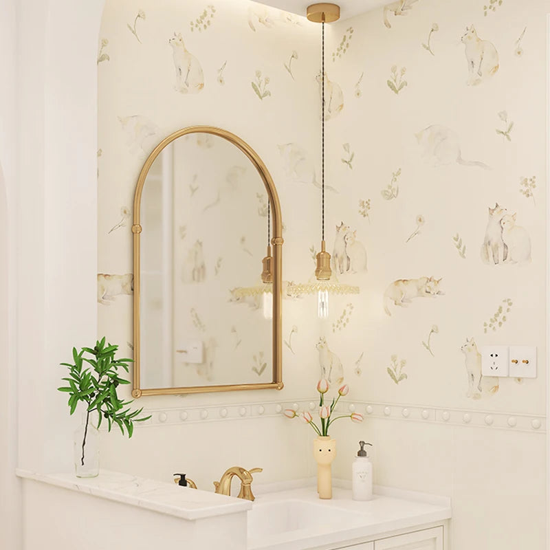 44×300cm Peel And Stick Wallpaper Watercolor Cat Floral Self Adhesive Removable Waterproof Contact Paper For Bedroom Rental Home