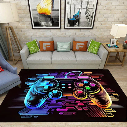 Gaming Rug for Boy Room Gamer Rug with Game Controller Carpet for Game Room Esports Room and Boys' Game-Themed Bedroom Floor Mat