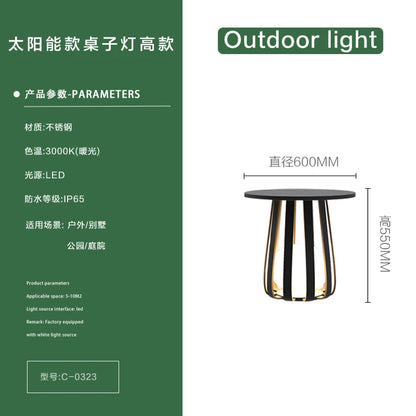Solar waterproof courtyard outdoor table terrace floor-to-ceiling coffee table