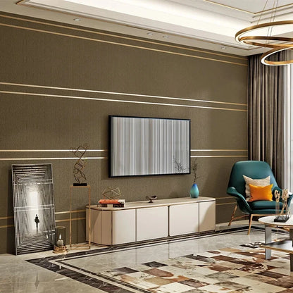 3D Wallpaper Modern Simple Striped Pattern Living Room Tv Background Home Decor Non-woven Fabric Non Self Adhesive Wall Sticker