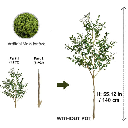 120-180cm Artificial Olive Tree Plant Indoor Outdoor Ornament Fake Plant for Home Garden Balcony Living Room Decoration