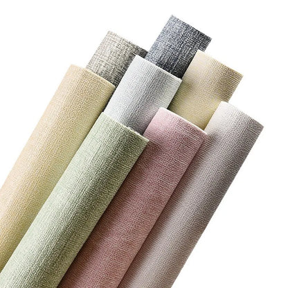 Linen Anti Mold Wallpaper for New Home Insulation Waterproof and Anti-collision Background Wall Self-adhesive Wall Stickers