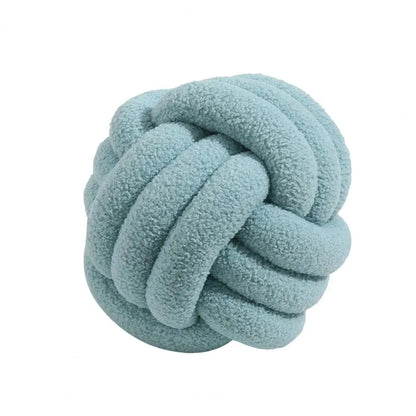 Knotted Ball Pillow Indeformable Eco-friendly Knotted Ball Plush Pillow Hand-woven Knotted Ball Back Throw Pillow