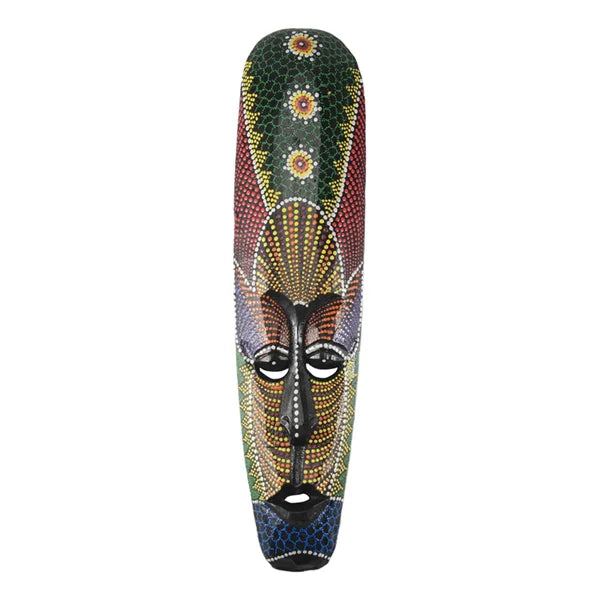 Wooden Mask Wall Hanging Solid Wood Carving Painted Facebook Wall Decor Bar Home Decorations African Totem Mask Crafts