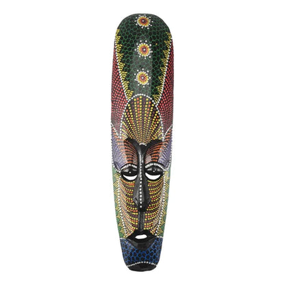 Wooden Mask Wall Hanging Solid Wood Carving Painted Facebook Wall Decor Bar Home Decorations African Totem Mask Crafts