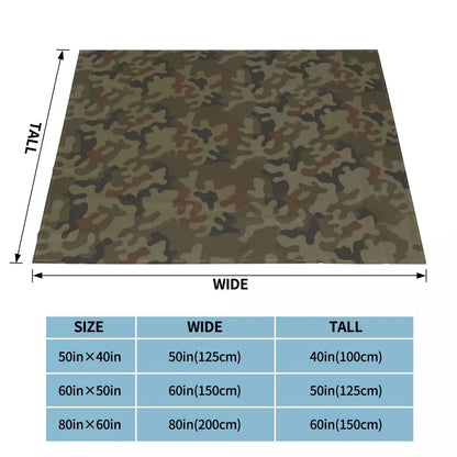 Multicam Knitted Blankets Camouflage Military Flannel Throw Blanket Bed Sofa Decoration Lightweight Bedspreads