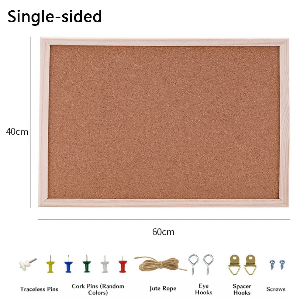 Pictures Wall Plate DIY Cork Display Panel Soft Decorative Cork Board Hanging Wood Memo Bulletin Board Cork Board