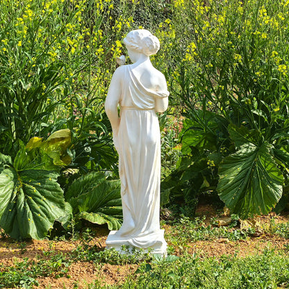 Outdoor Garden Statue, Nymph Sculpture Goddess of Greek Mythology Roman Style Outdoor Patio Yard Lawn Porch Decor, Ivory