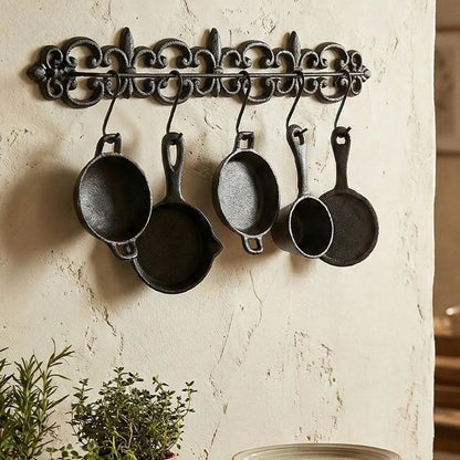 Rustic Cast Iron Wall Sculpture with Tableware Design Sturdy Wall Art for Housewarming Home Decoration