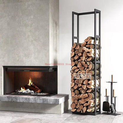 Simple wrought iron stable floor firewood storage rack firewood storage rack B & B villa indoor and outdoor