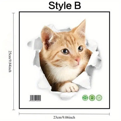 Cartoon Cat Waterproof Wall Sticker,Self-Adhesive Removable Decorative Wallpaper,Creative Home Decoration,Eco-Friendly Material