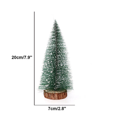 Christmas Decoration Artificial Mini Tree Ornaments Miniature Cedar Snow Pine Home Office Table Decor 2024 Xmas Landscape Gifts
