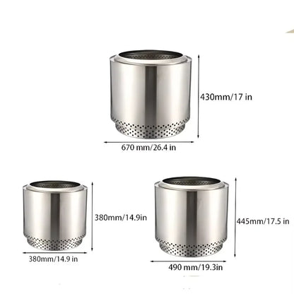 Wholesales 304SS Wood Burning Fire Pit Outdoor Smokeless Fire Pit Firepit Stainless Steel Camping Outdoor Fire Pit
