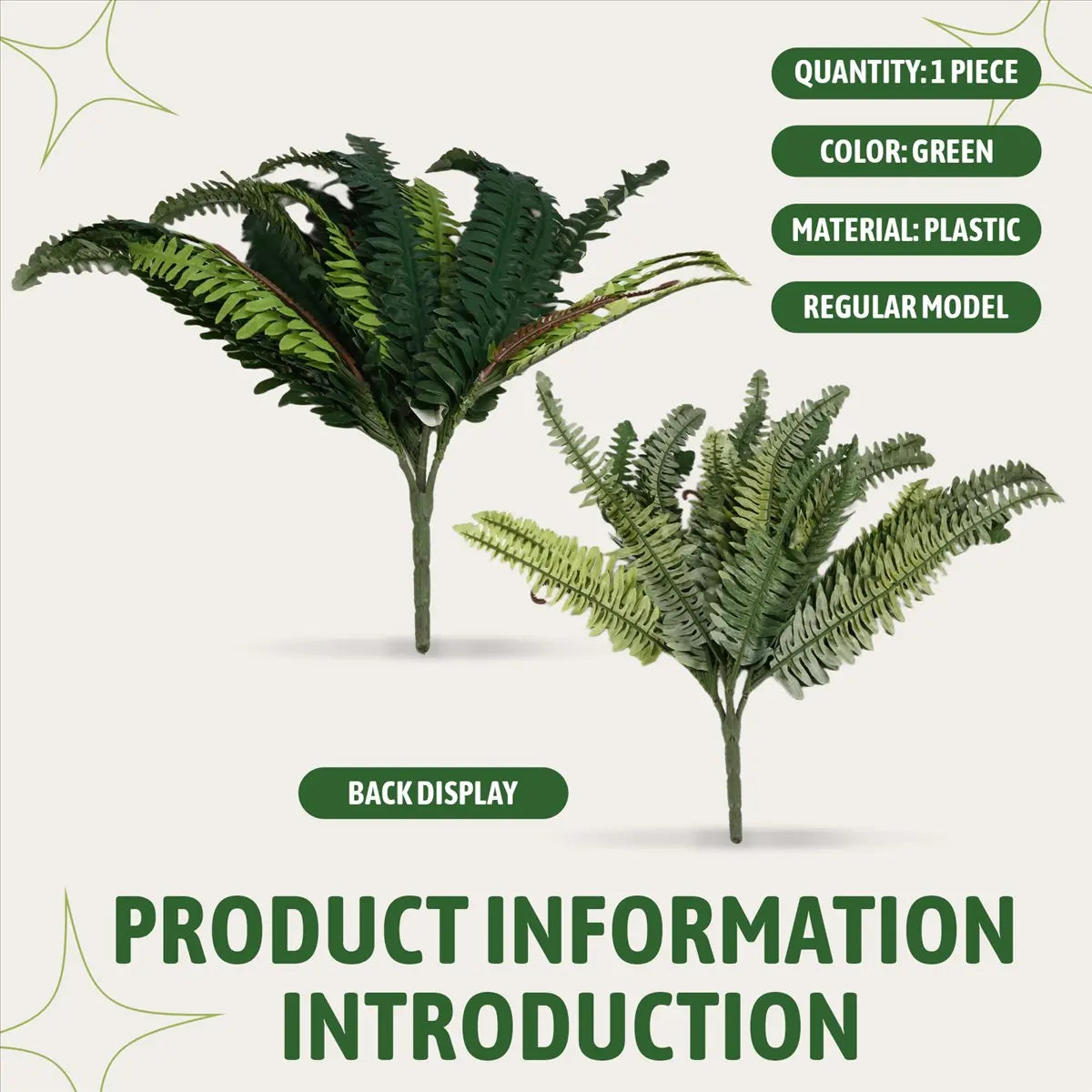 Goodprice Artificial Ferns for Outdoors & Indoors,Large Faux Ferns Fake Boston Fern Plant for Planter Garden Porch Entrance B