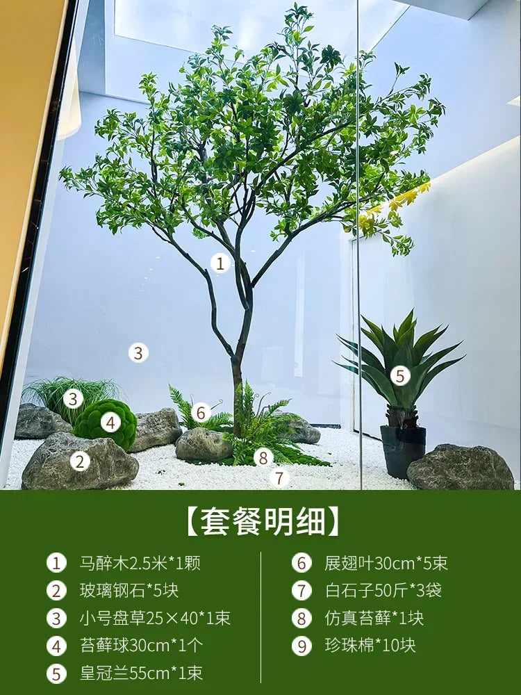 Artificial Bell Tree Show Window Decoration Drunk Wood Green Plant Landscape Indoor and Outdoor Ornaments