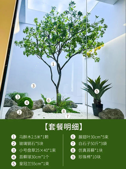 Artificial Bell Tree Show Window Decoration Drunk Wood Green Plant Landscape Indoor and Outdoor Ornaments