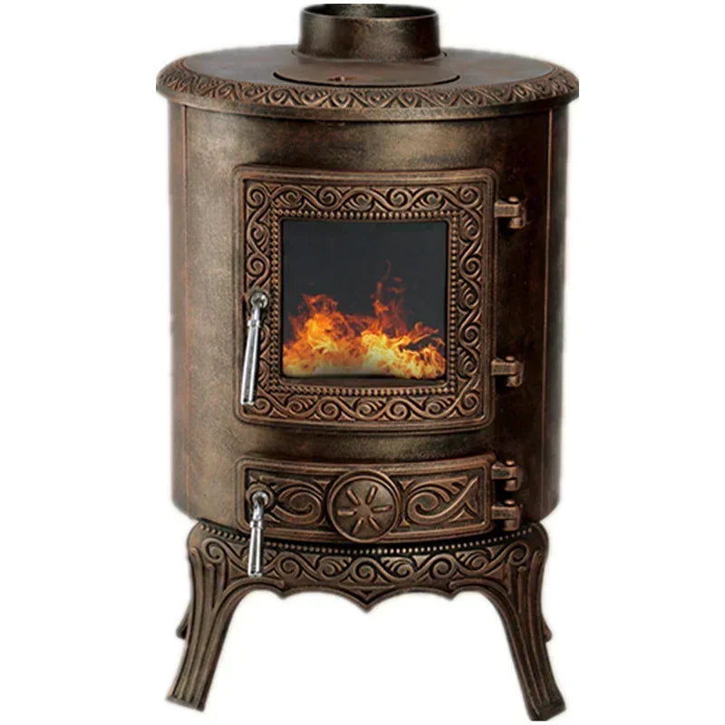 Wood-burning Fireplace Indoor Heating Iron Chimney decor fireplaces Fire Pit Large Bonfire European style postmodern