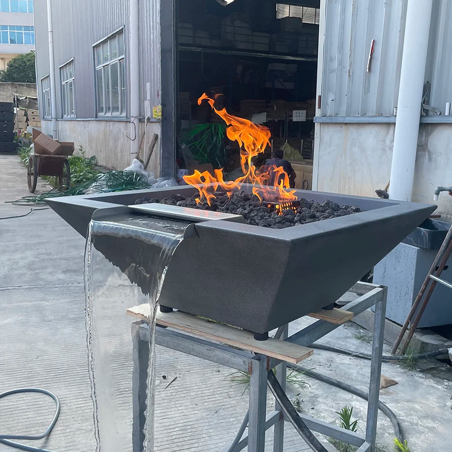 Fire and Water  Bowl  for  Luxury Swimming Pool Fire Pit Waterfall Pool Fire Bowl with Remote Control