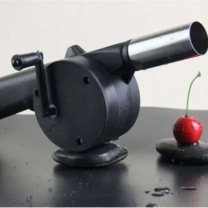 Portable Hand Crank BBQ Fan Grill Air Blower Speed Control for Outdoor Camping Picnic Fire Pit Charcoal Smoker Wind Maker