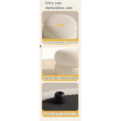 Living room small stool lamb wool bench household round stool Internet celebrity children sofa stool low stool simple pier shoe