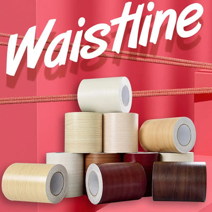 Self-adhesive PVC Waterproof Wood Waist Line Wallpaper Skirting Line Wall Border Stickers Home Decor
