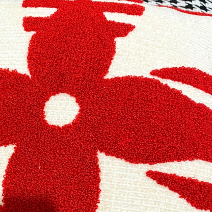 New House Red Pillows for Sofa Decoration Nordic Style Decorative Pillow Case Cover Tassels Throw Pillows with Geometric Lines