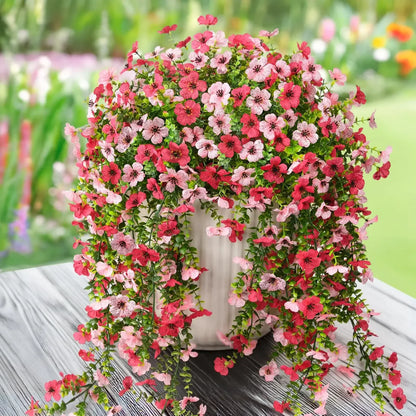 2PCS Artificial Hanging Flowers Silk Daisy Eucalyptus Garland for Outdoor Indoor Home Room Yard Decor Spring Summer Fake Plants