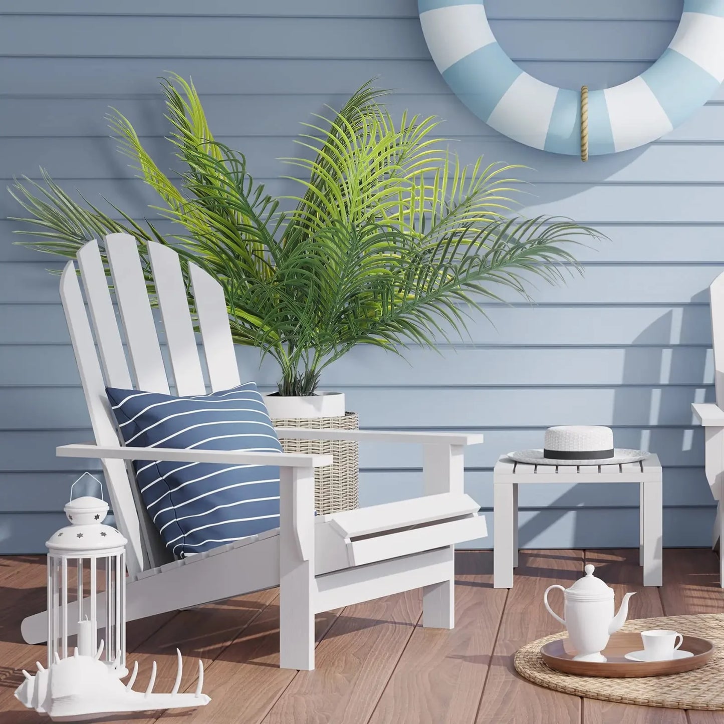 Artificial Tropical Plants 20.47 in Fake Palm Plant Branch Green Leaves for Home Garden Office Jungle Carnival Decoration