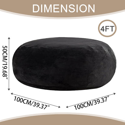 100CM×100CM×60CM, adult beanbag chair with padded beanbag inside, memory foam chair, soft flannel washable cover, ideal reading seat for bedrooms and dorms.