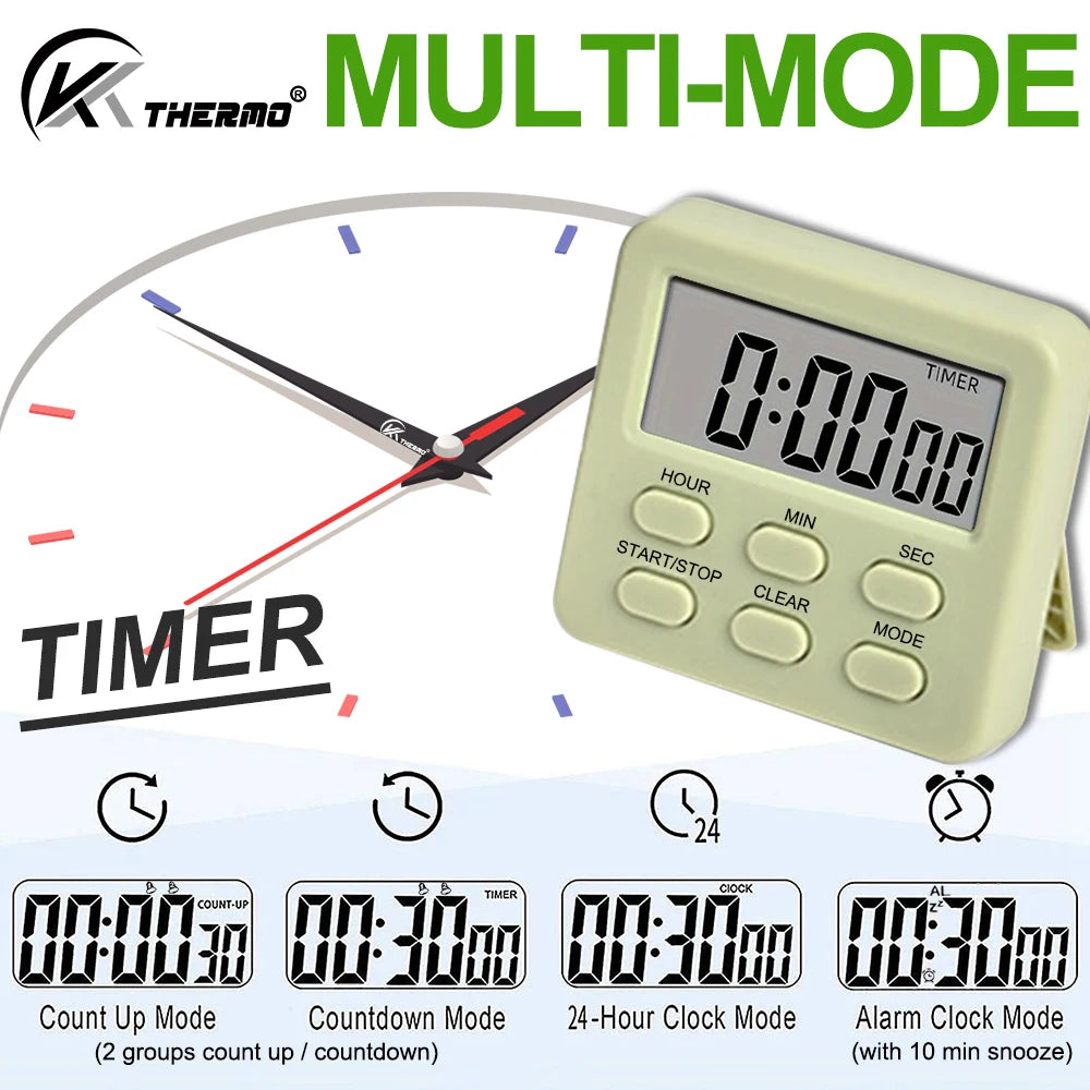 Multifunctional Kitchen Timer, Alarm Clock, Home Cooking, Practical Supplies, Kitchen Tools, Camping, New