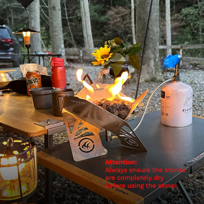 Fire-Maple Antarcti Gas Fire Pit Windproof Outdoor Mini Heater Stainless Steel Portable Foldable Firepit for Camping 3753BTU