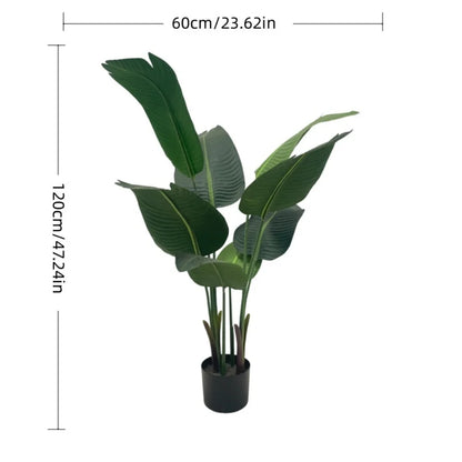 Live Natural Artificial Bird of Paradise Plant Bonsai Banana Tree Fake Leaf Trunk Indoor Outdoor Hotels Decor Greenery