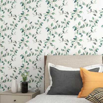 Vintage Floral Green Pink Peel And Stick Retro European Style Self-adhesive Waterproof Wallpapers Living Room Bedroom Renovation