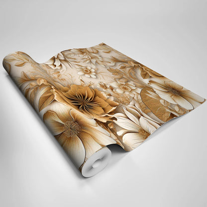 Floral Texture Frosted Wallpaper Bedroom Living Room Wall Decoration Self-Adhesive Wall Stickers Waterproof Moisture-Proof