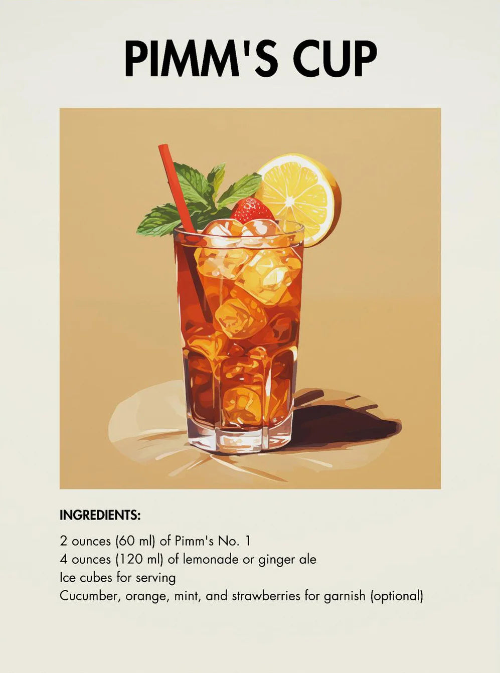 Classic Simple Bar Drinks Liquor Cocktail Bartending Recipe Poster Canvas Art Painting Prints Home Room Bar Wall Decoration