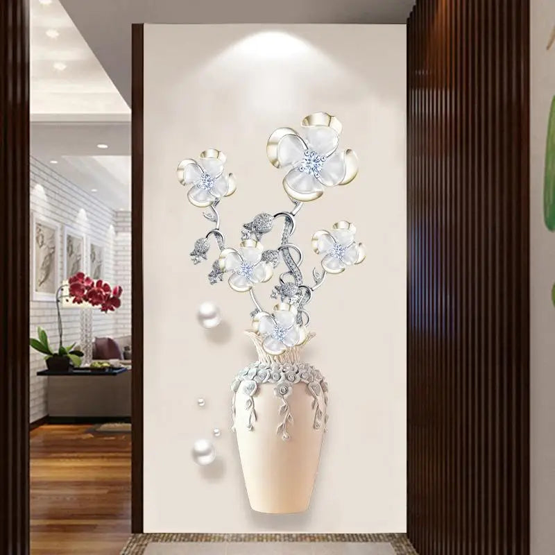 1PCS Flowers Wall Stickers Aesthetic Home Decoration Removable Wallpaper Living Room Modern Art Mural