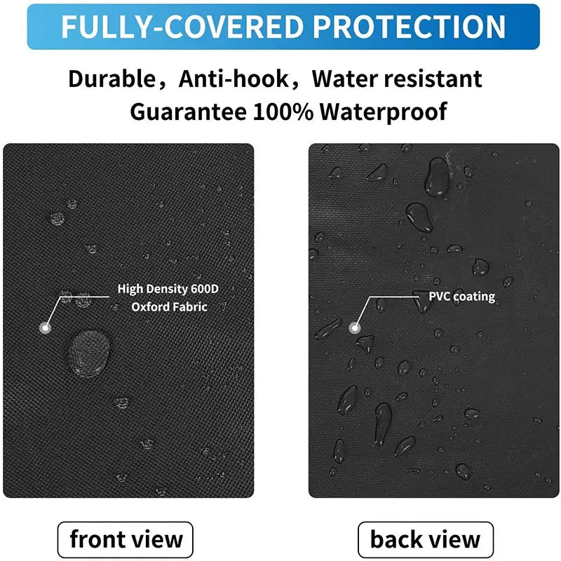 Round Black Outdoor Grill Cover Fire Pit Stove BBQ Covers Waterproof Heavy Duty Garden 210D Cloth Electric BBQ Protection Cover
